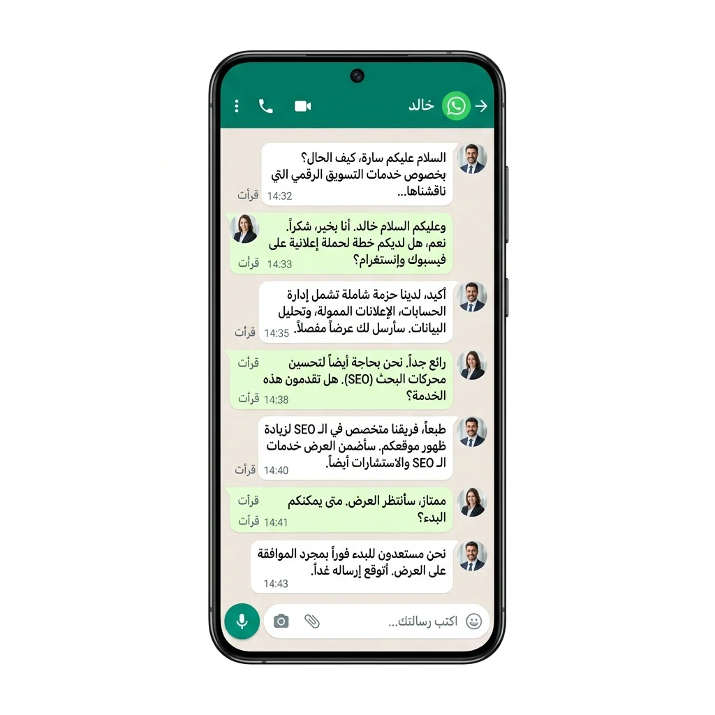 محادثة واتساب - خدماتنا